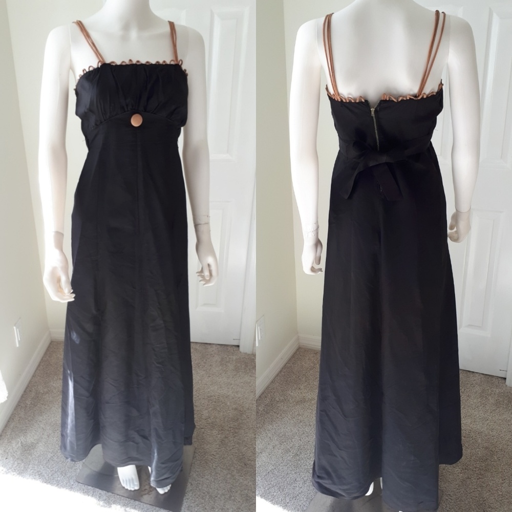Vintage 1930s Black & Nude Rayon Dress